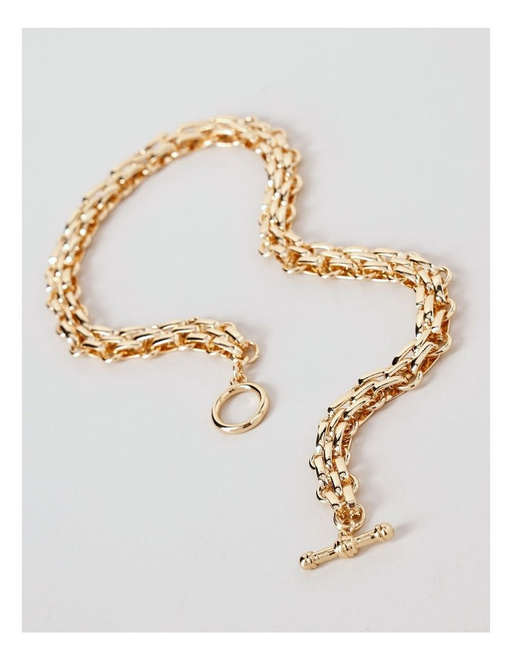 Double Link Necklace in Gold