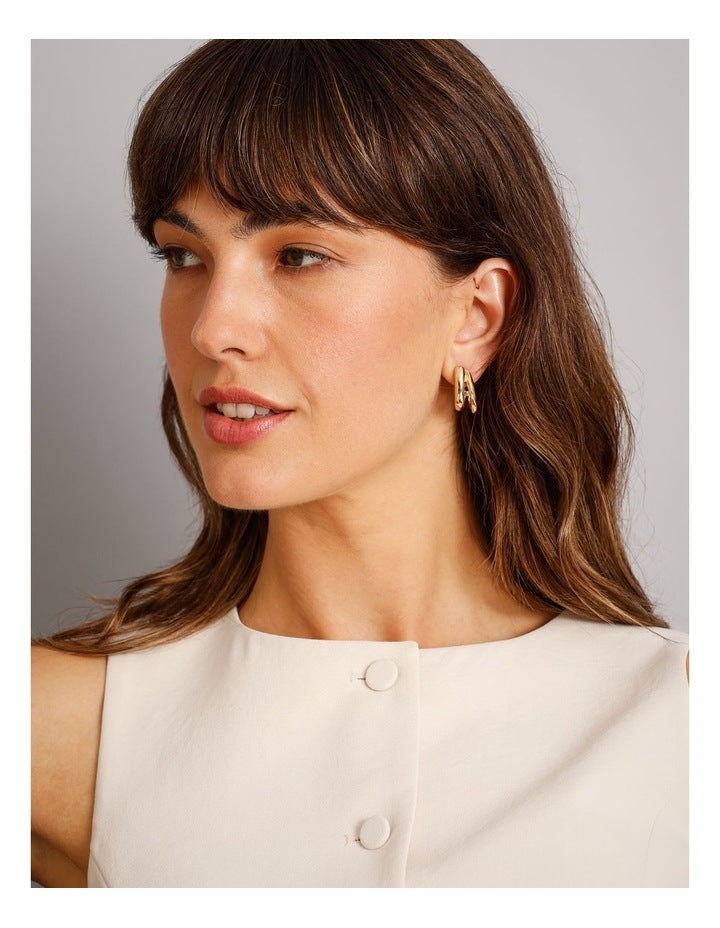 Twist Wave Earring in Gold