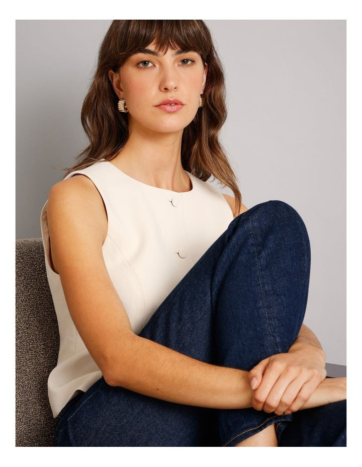 Corrugated Hoop Earring in Gold