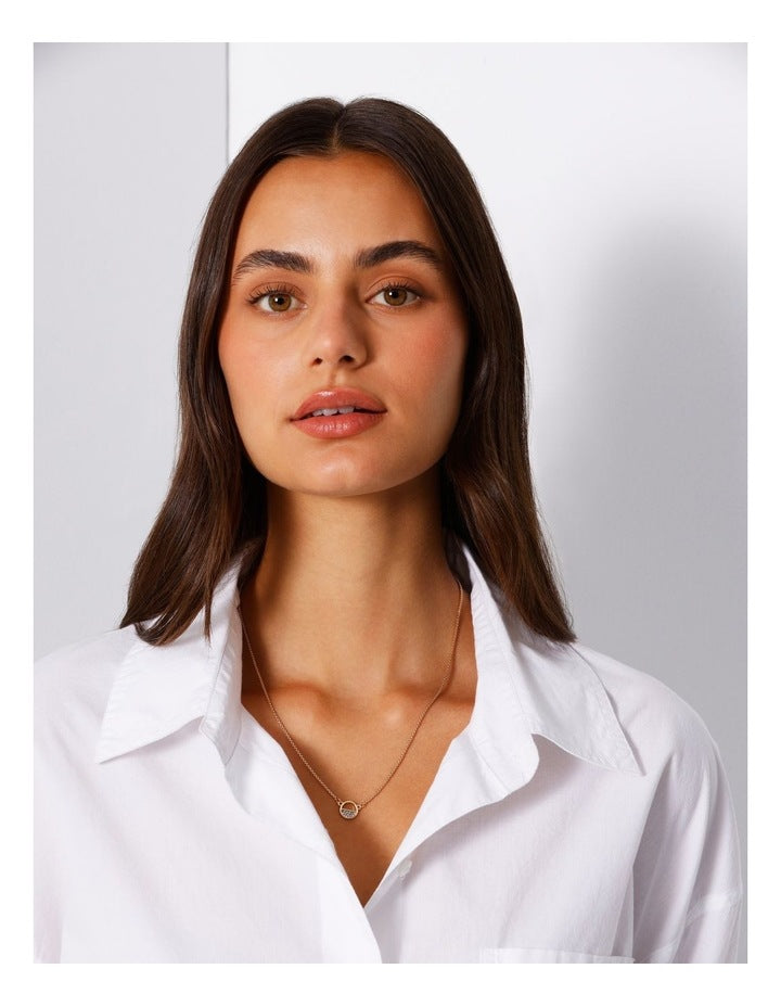 Diamante Disc Necklace in Gold