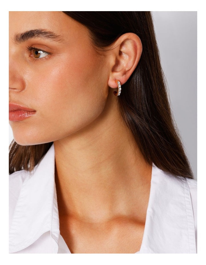 Diamante Medium Hoop Earring in Gold