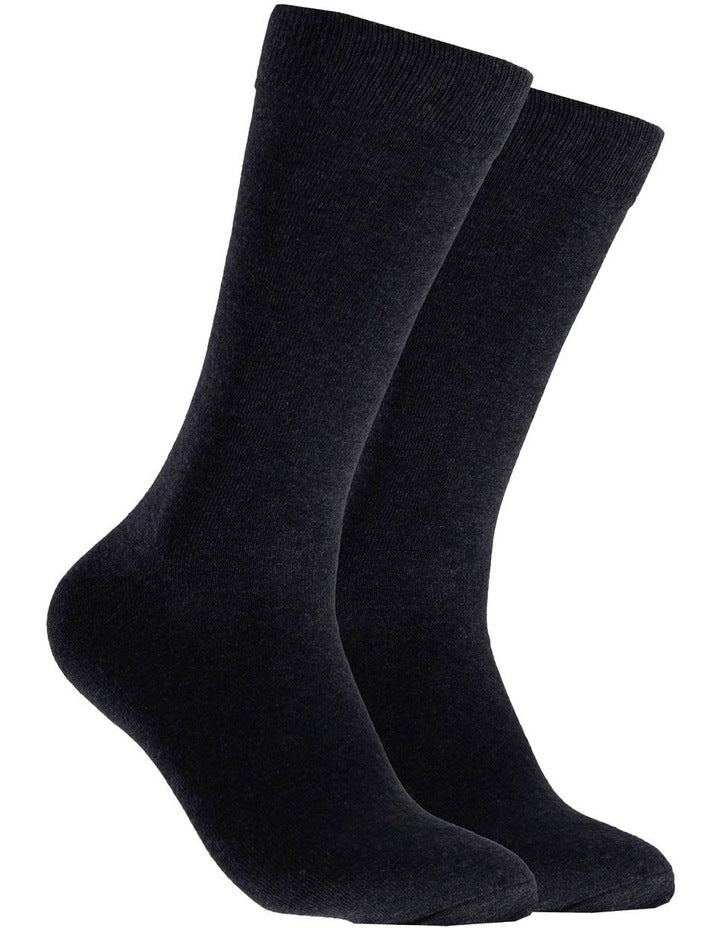 Plain Cotton Crew Socks 5 Pack in Navy