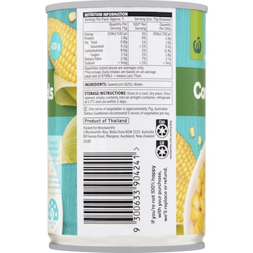 Woolworths Corn Sweet Kernels 420g
