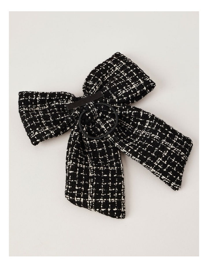 Lotus Bow Clip/Hair Tie in Tweed