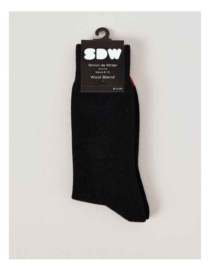 Merino Wool Blend Socks in Black