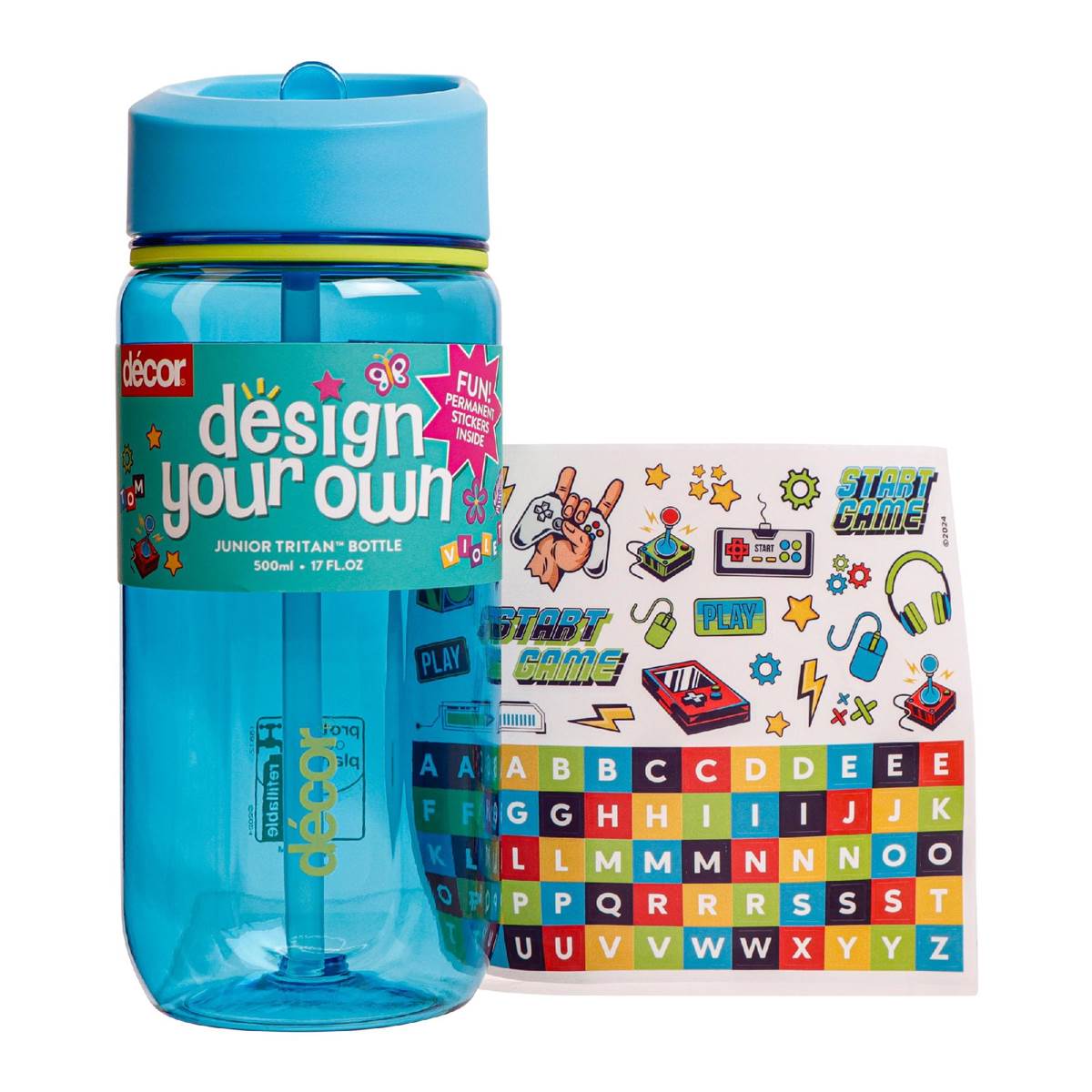 Decor Junior Tritan Kids Water Drink Bottle 500mL Assorted each