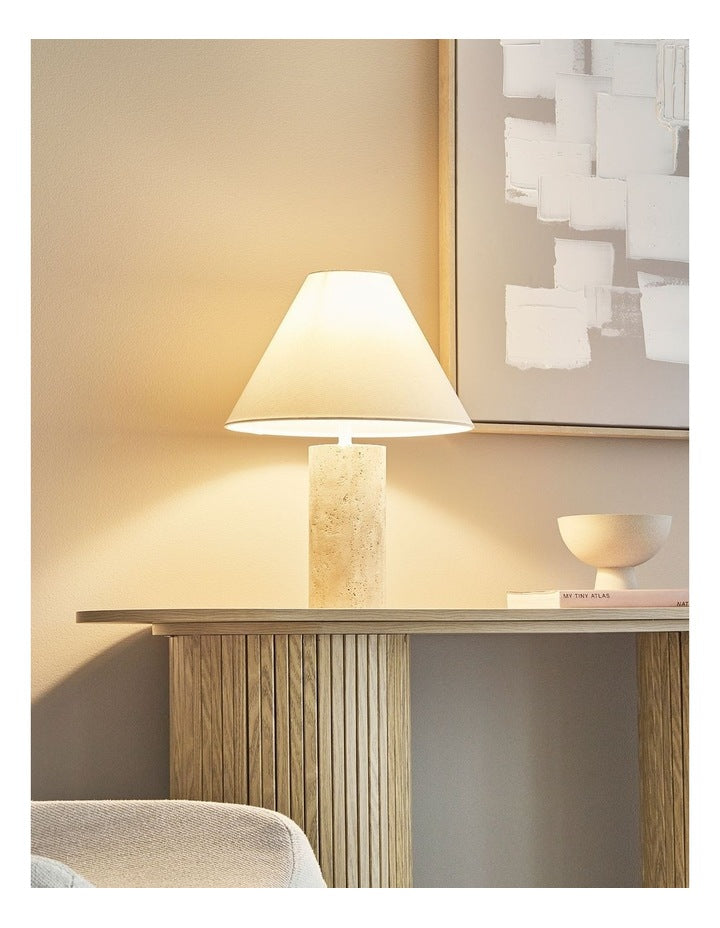 Astrid Travertine Table Lamp 43cm in Brown