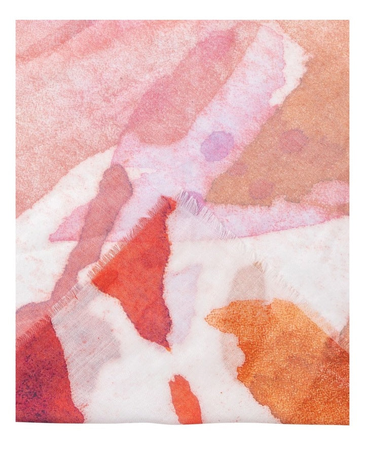 Painter Look Floral Scarf in Red