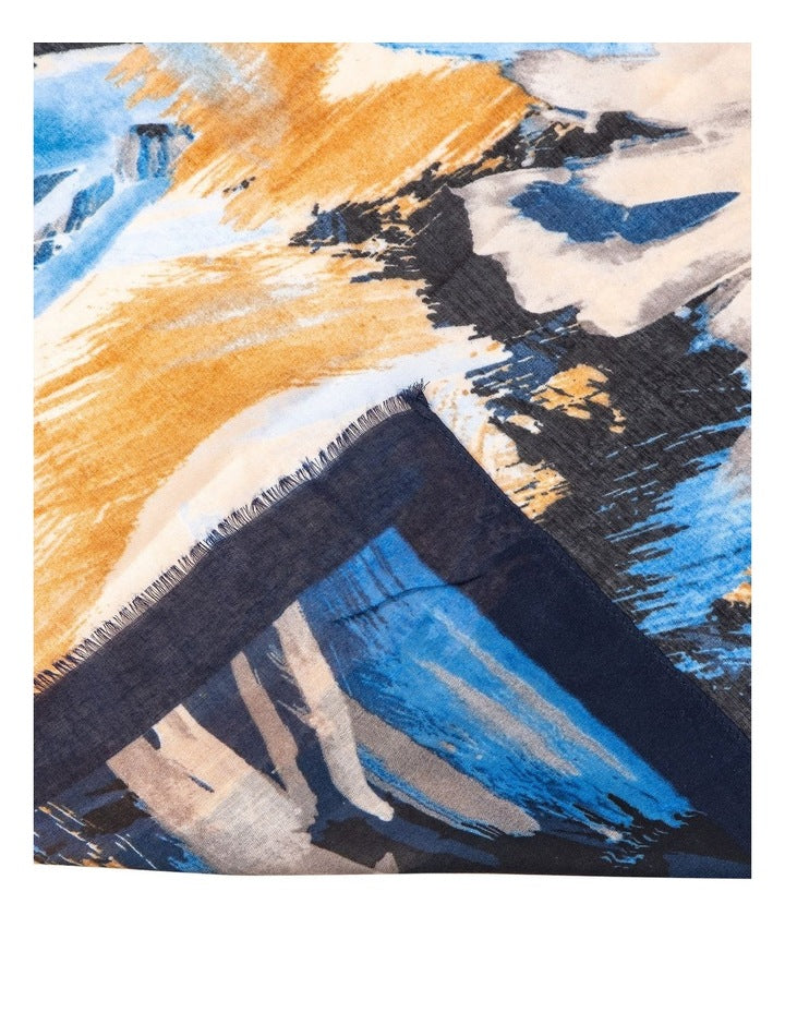 Abstract Painter Scarf in Blue