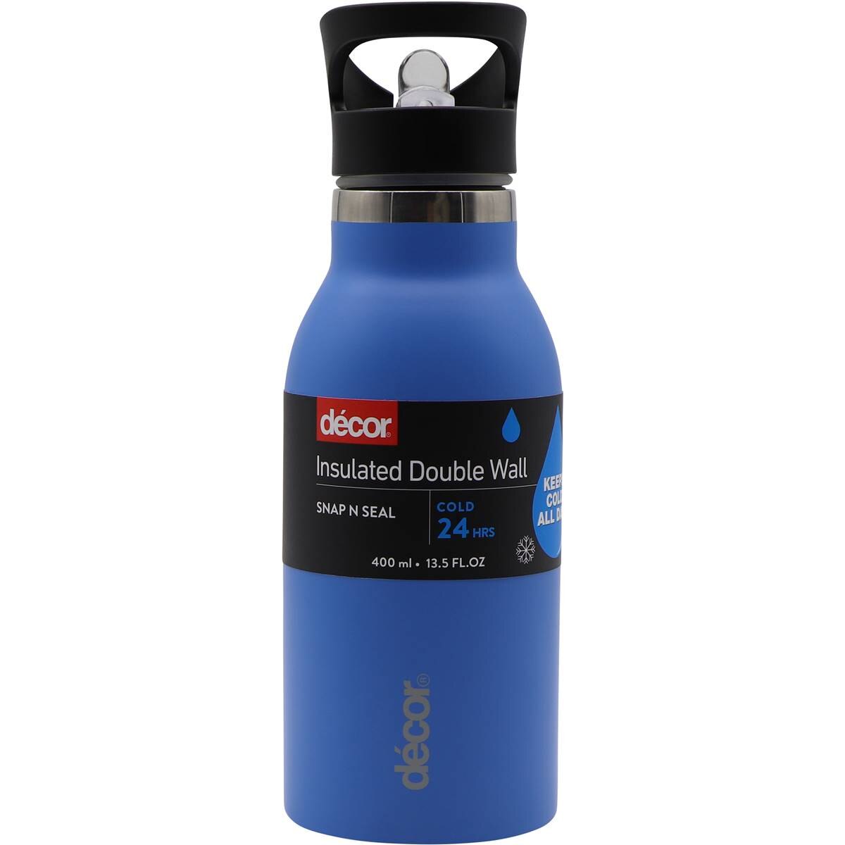 Decor Snap n Seal Water Drink Bottle 400mL Assorted each