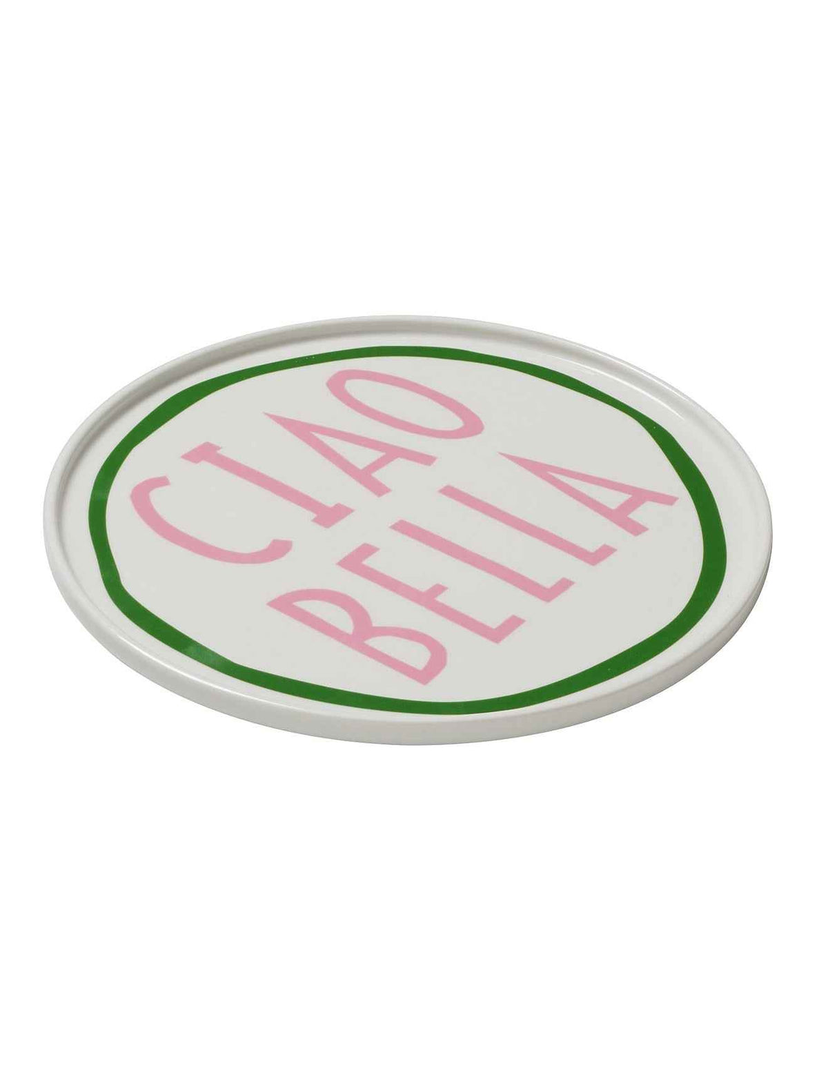 Ciao Bella 25cm New Bone China Dinner Plate Pink Green Print
