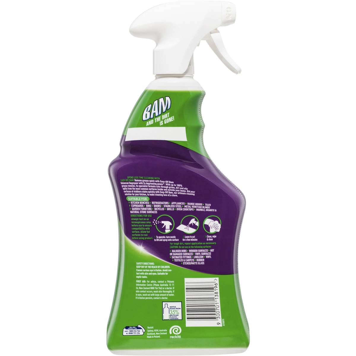Easy Off Bam Kitchen Degreaser Cleaning Spray 750ml