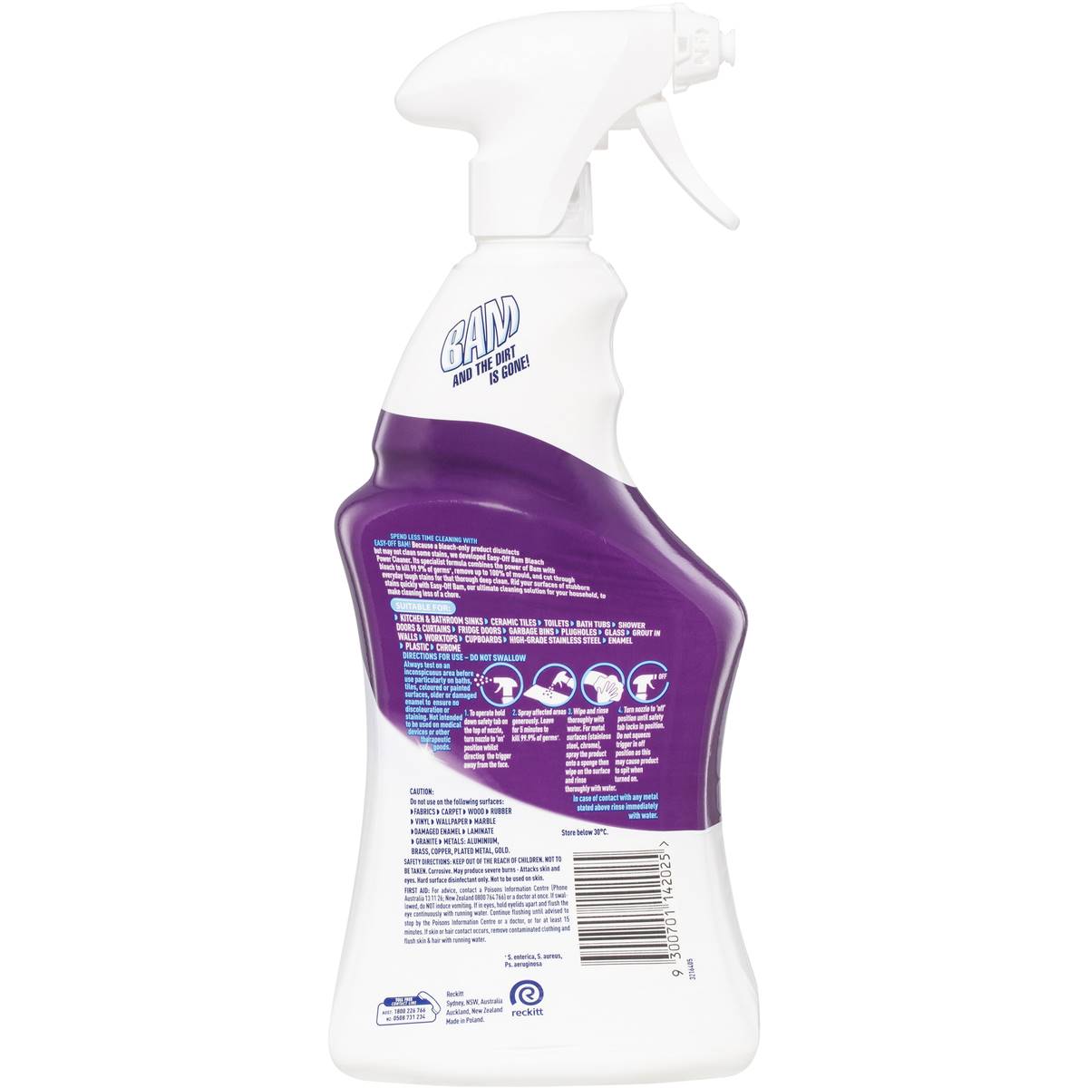 Easy Off Bam Bathroom Bleach Cleaning Spray 750ml