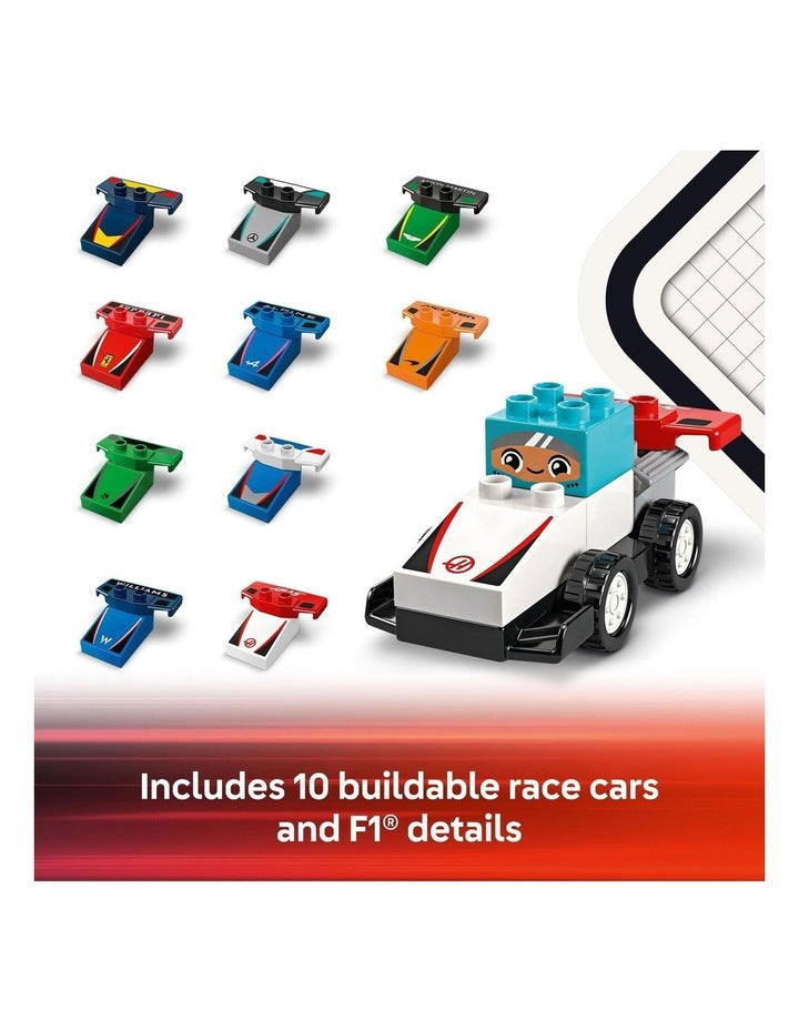Duplo Town F1 Team Race Cars And Drivers 10445 Building Toy