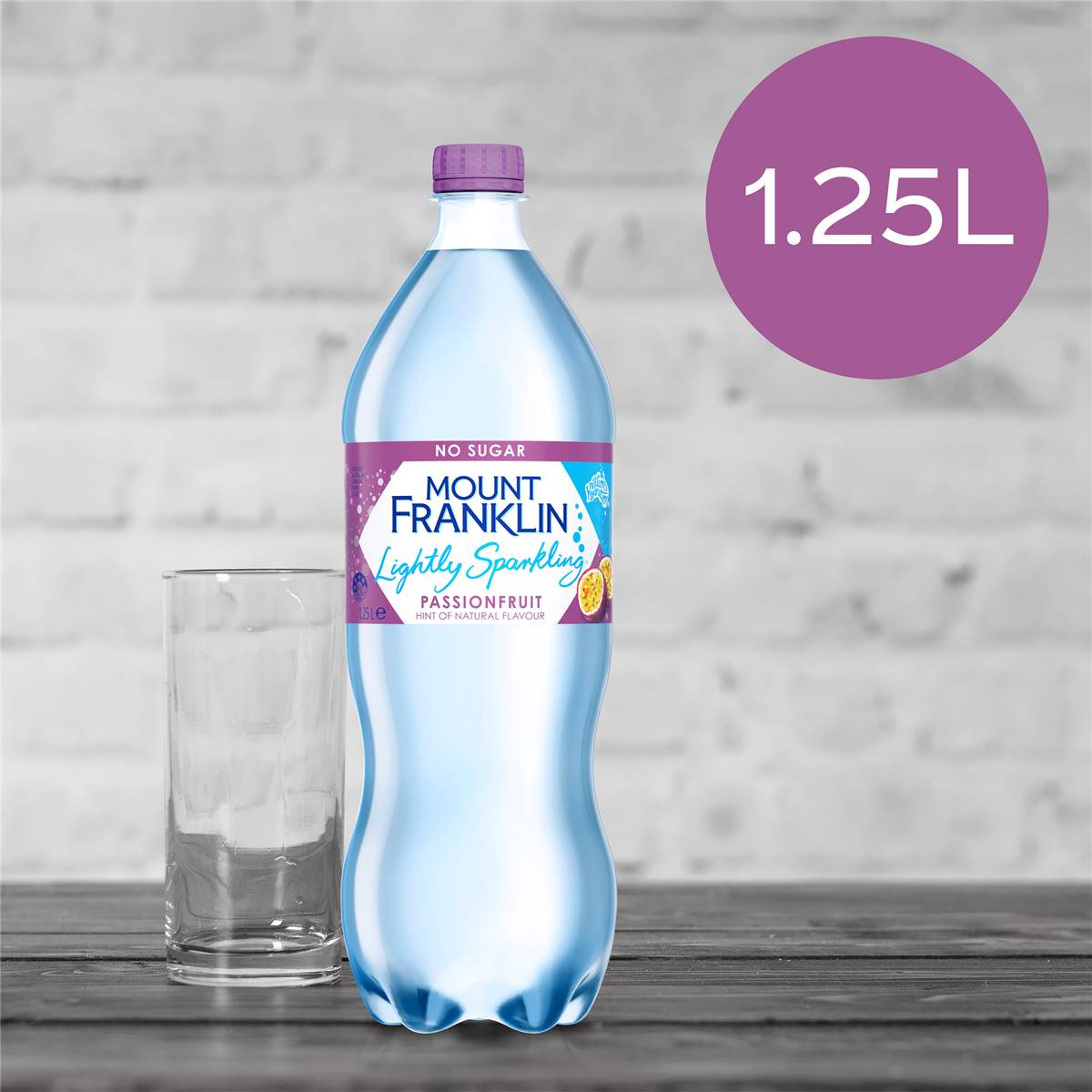 Mount Franklin Lightly Sparkling Water Passionfruit 1.25l