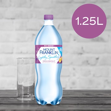 Mount Franklin Lightly Sparkling Water Passionfruit 1.25L