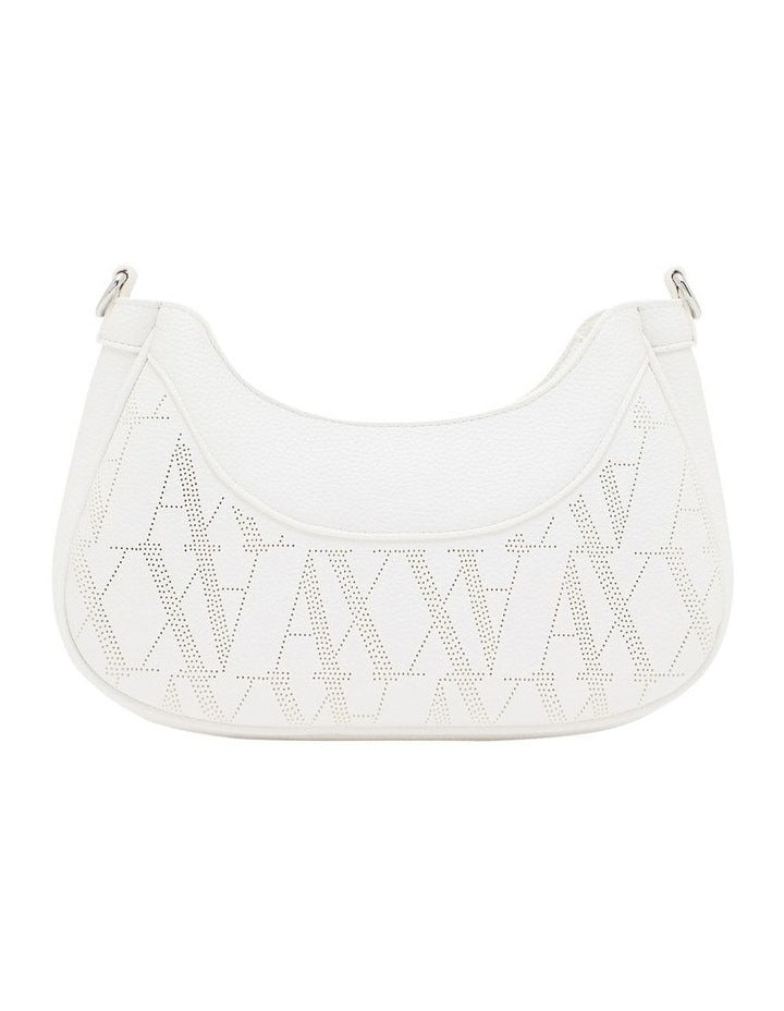 Wave Perforated Crossbody Bag in White