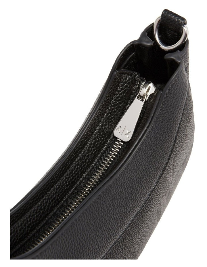 Wave Perforated Crossbody Bag in Black