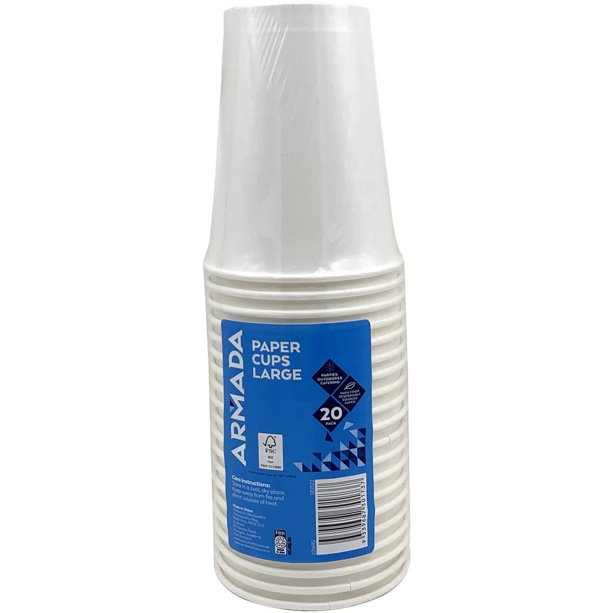 Armada Paper Cups Large 20 Pack