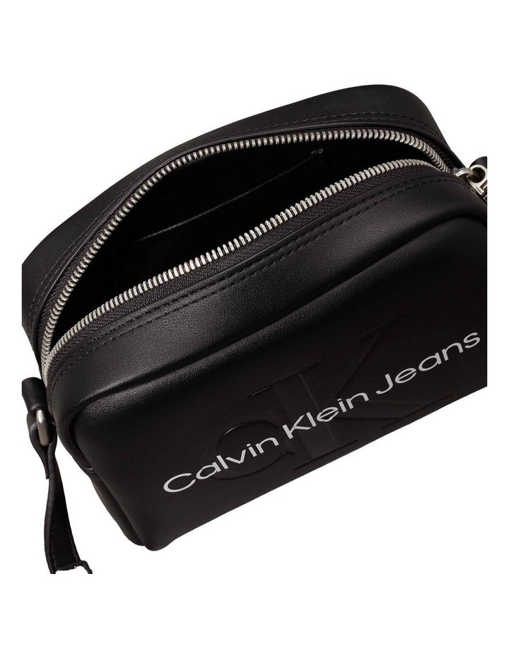 Sculpted Camera Crossbody Bag in Black
