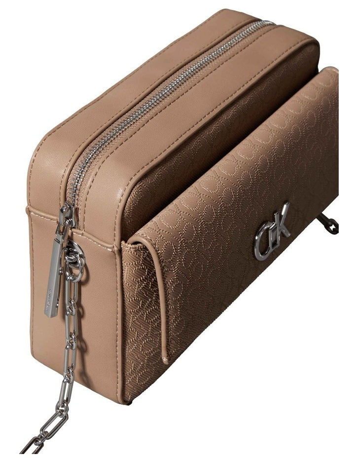 Camera With Pocket Crossbody Bag in Camel