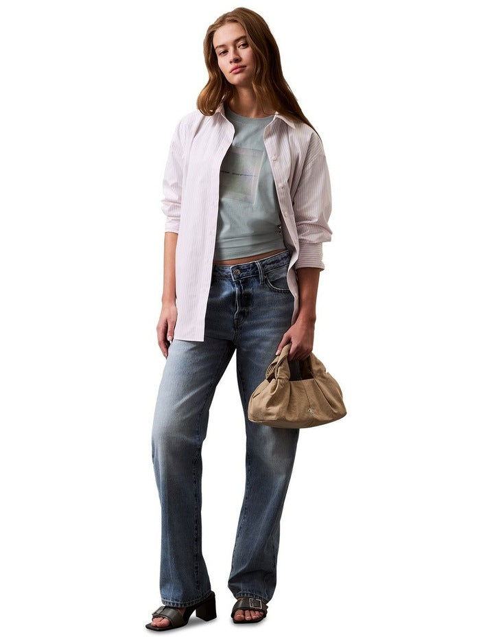 Twisted Nylon Crossbody Bag in Taupe