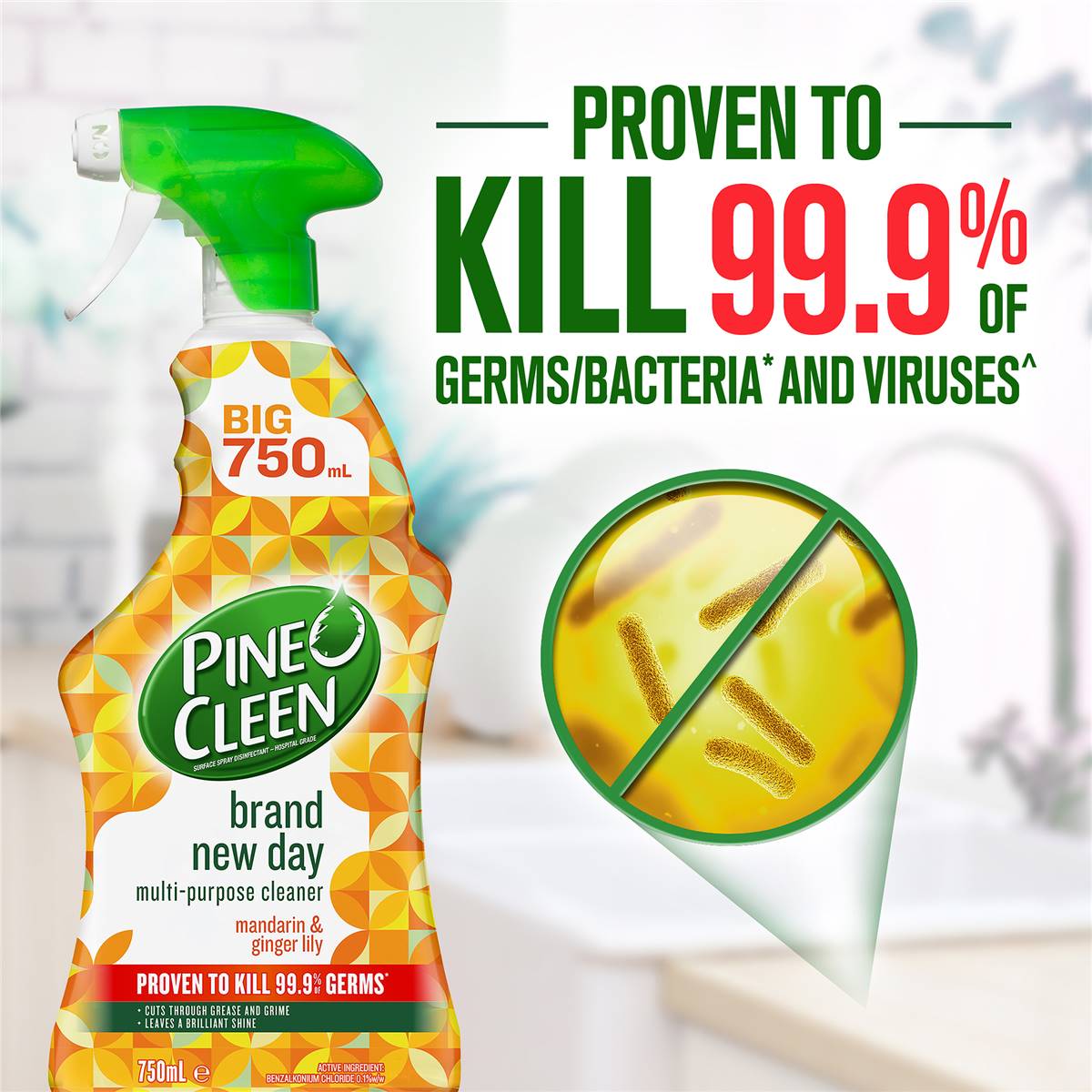 Pine O Cleen Mandarin & Ginger Lily Disinfectant Cleaning Spray 750ml
