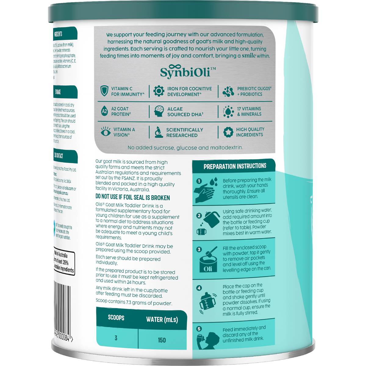 Oli6 Goat Milk Toddler Drink Stage 3 From 1 Year 800g