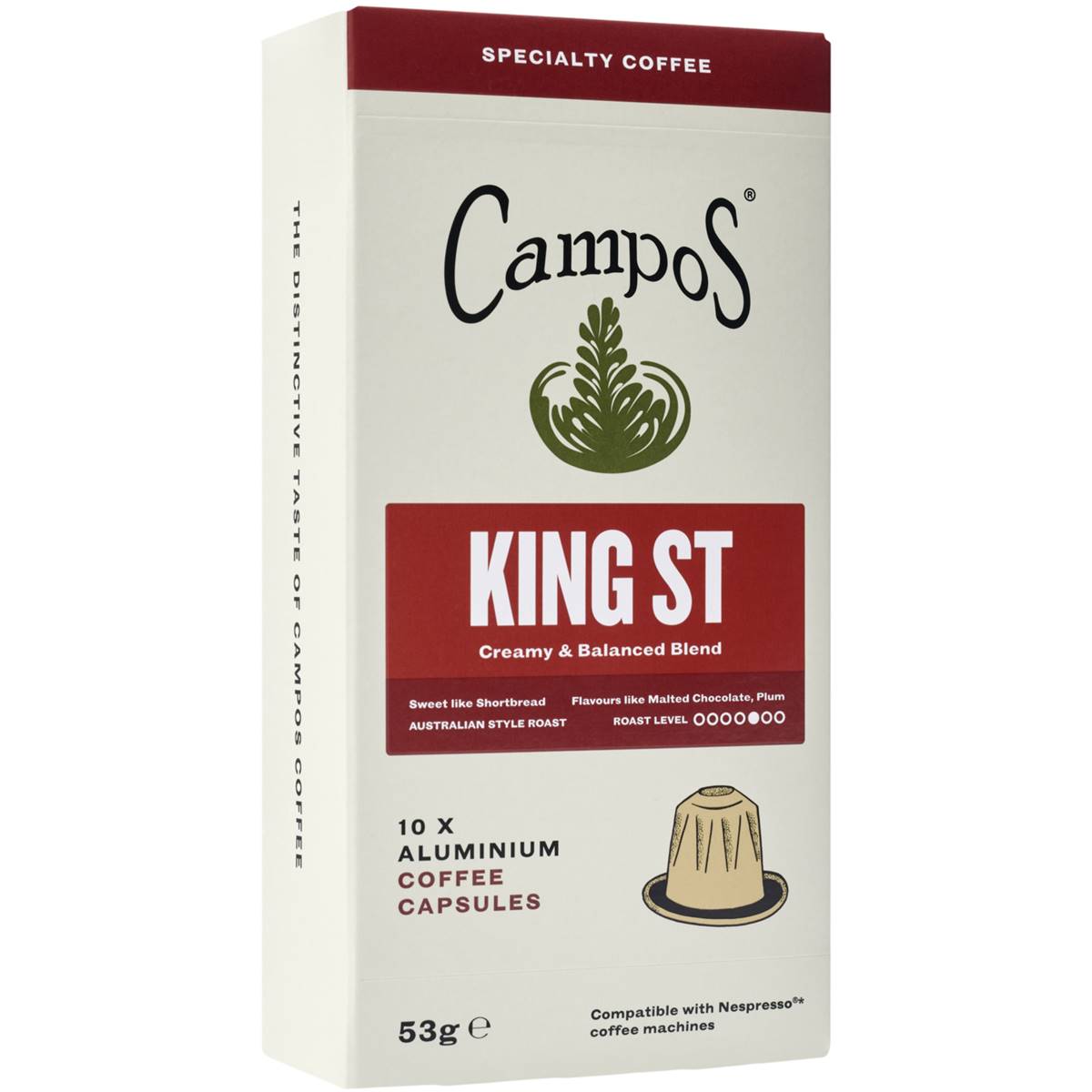 Campos King St Aluminium Coffee Capsules 10 pack