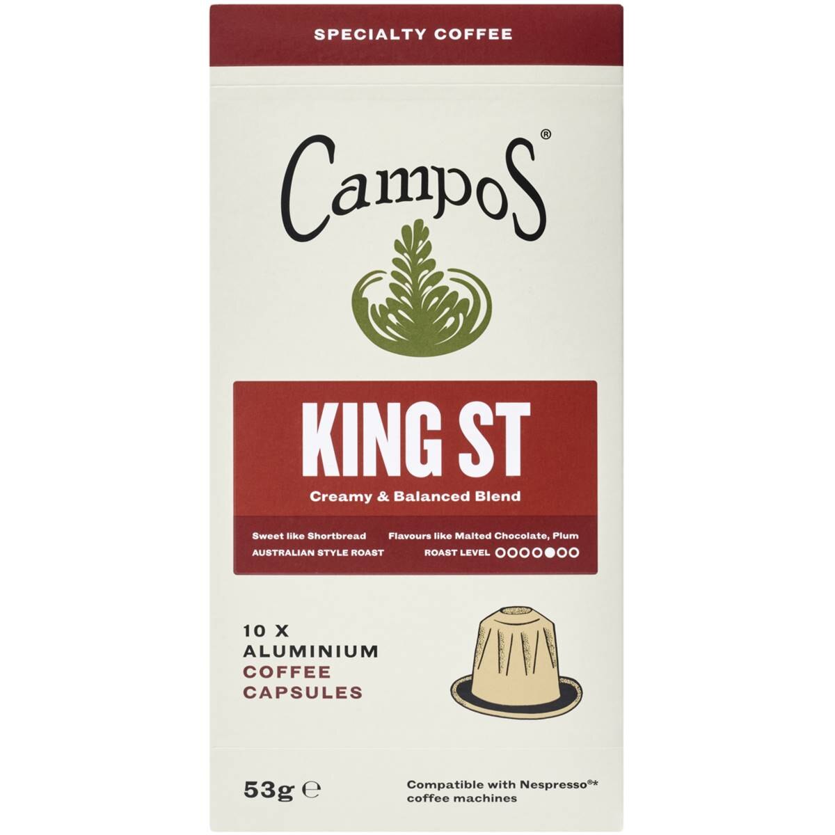 Campos King St Aluminium Coffee Capsules 10 pack