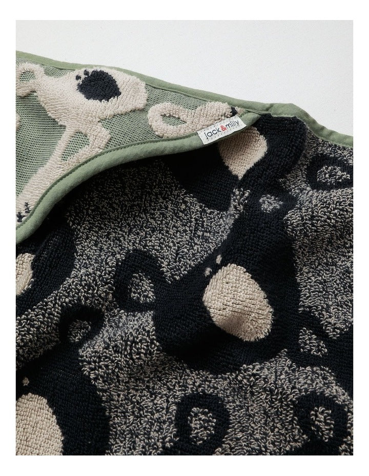 Koala Hooded Towel in Green