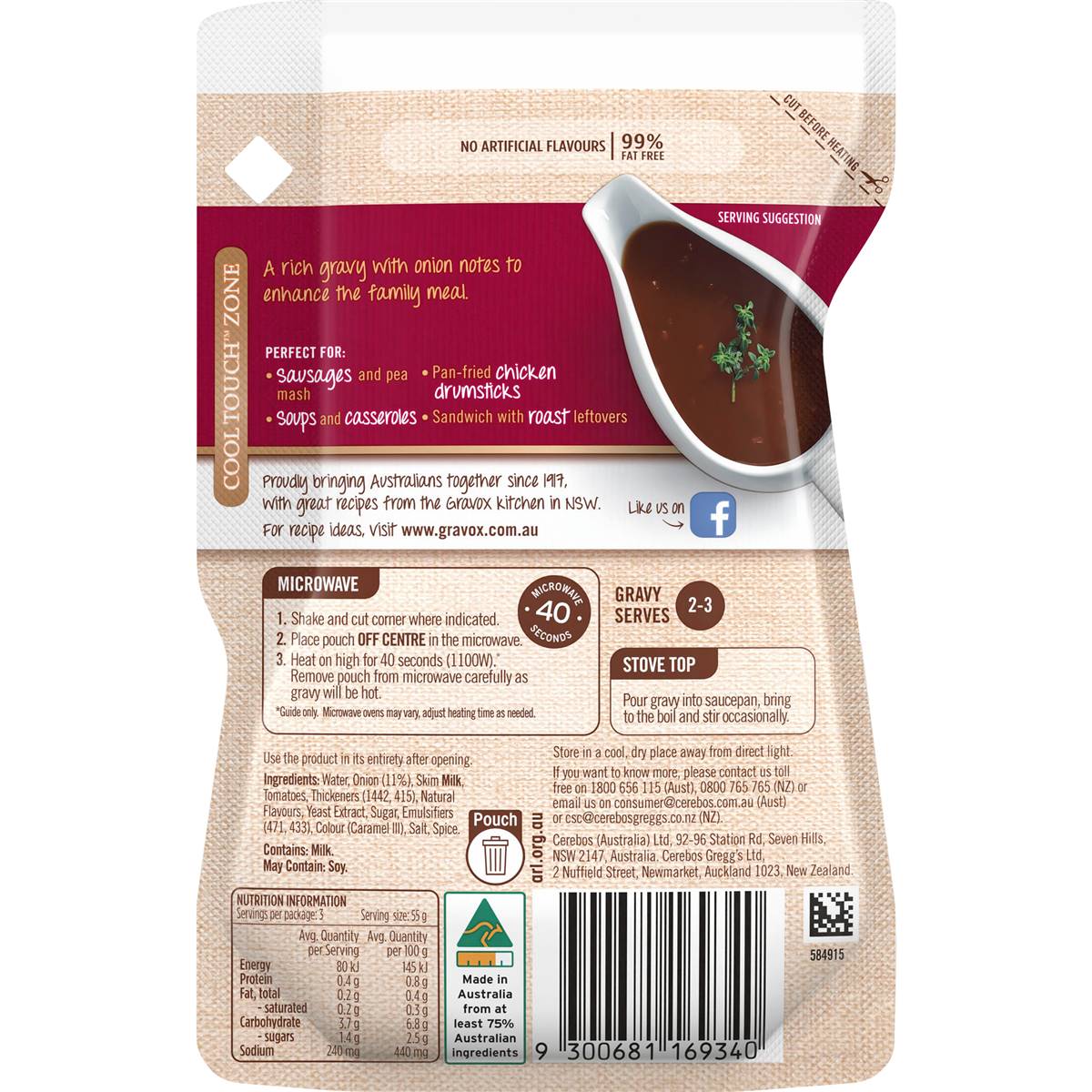 Gravox Brown Onion Liquid Gravy Pouch 165g