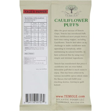 Temole Cauliflower Puffs Kale & Pepper 56g