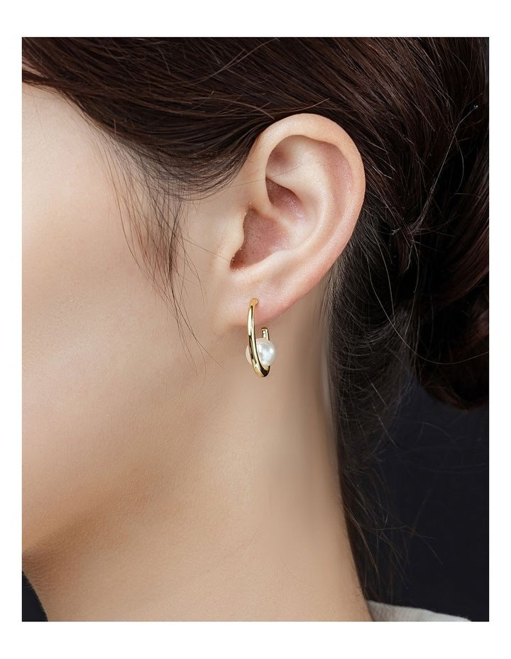3/4 Hoops Earrings GJEC049M in Gold