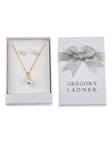 GJNC006M - Necklace And Studs Gift Box in Gold