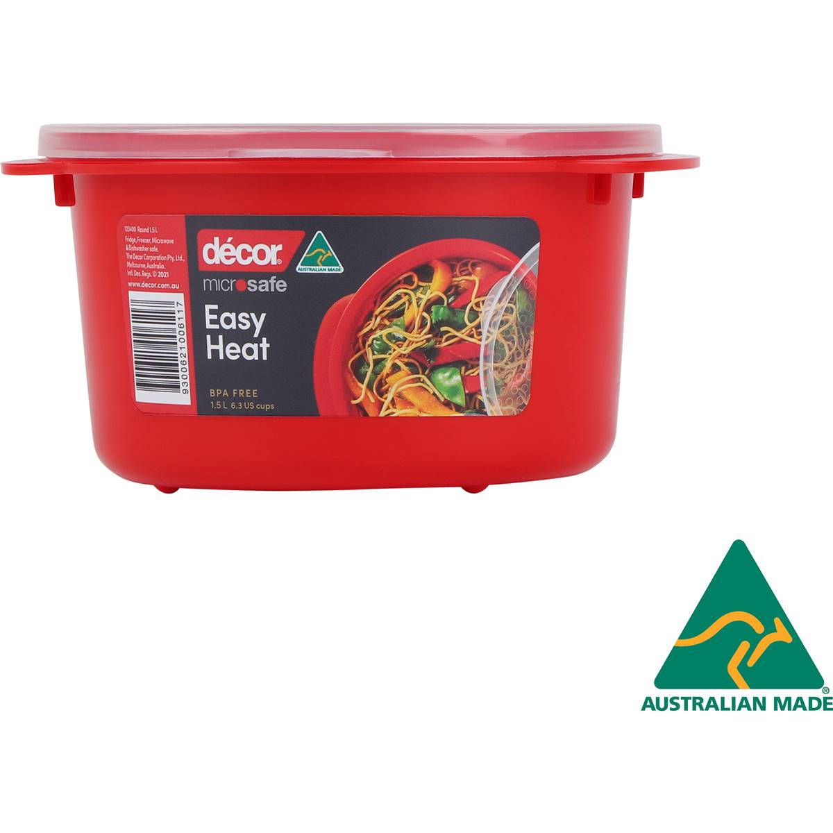 Decor Microsafe Microwavable Round Container 1.5L
