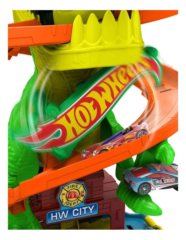 Hot Wheels City T Rex Blaze Battle Playset