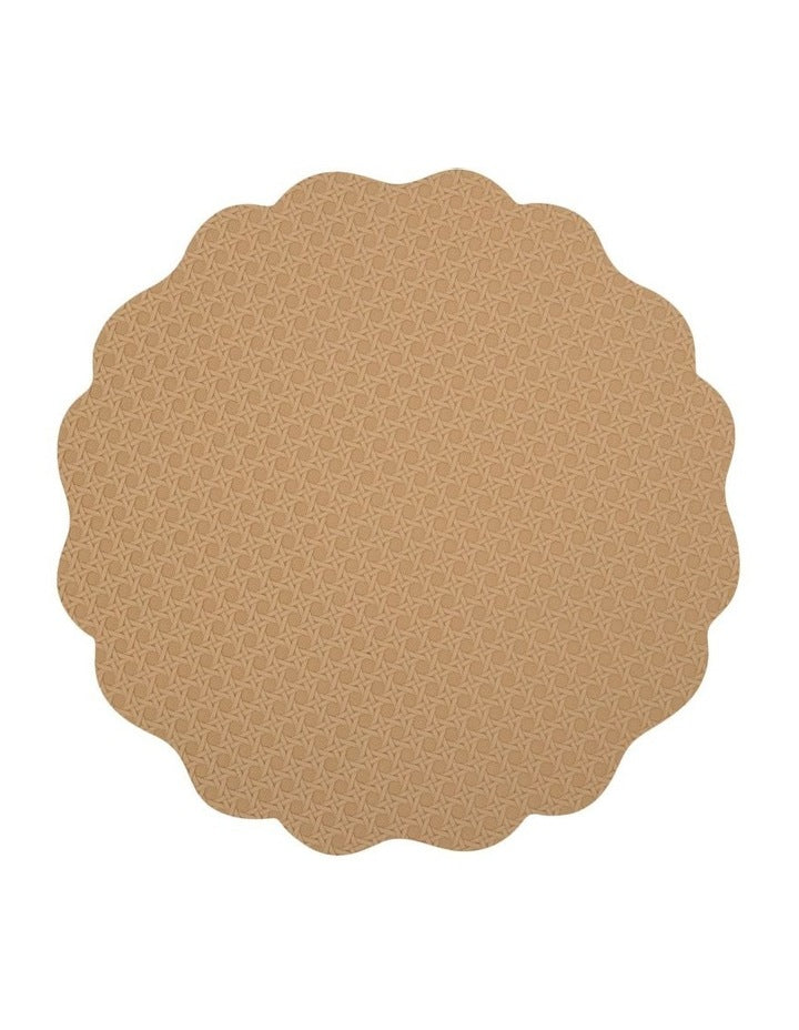 Banda Look Leather Placemat 38cm in Cream