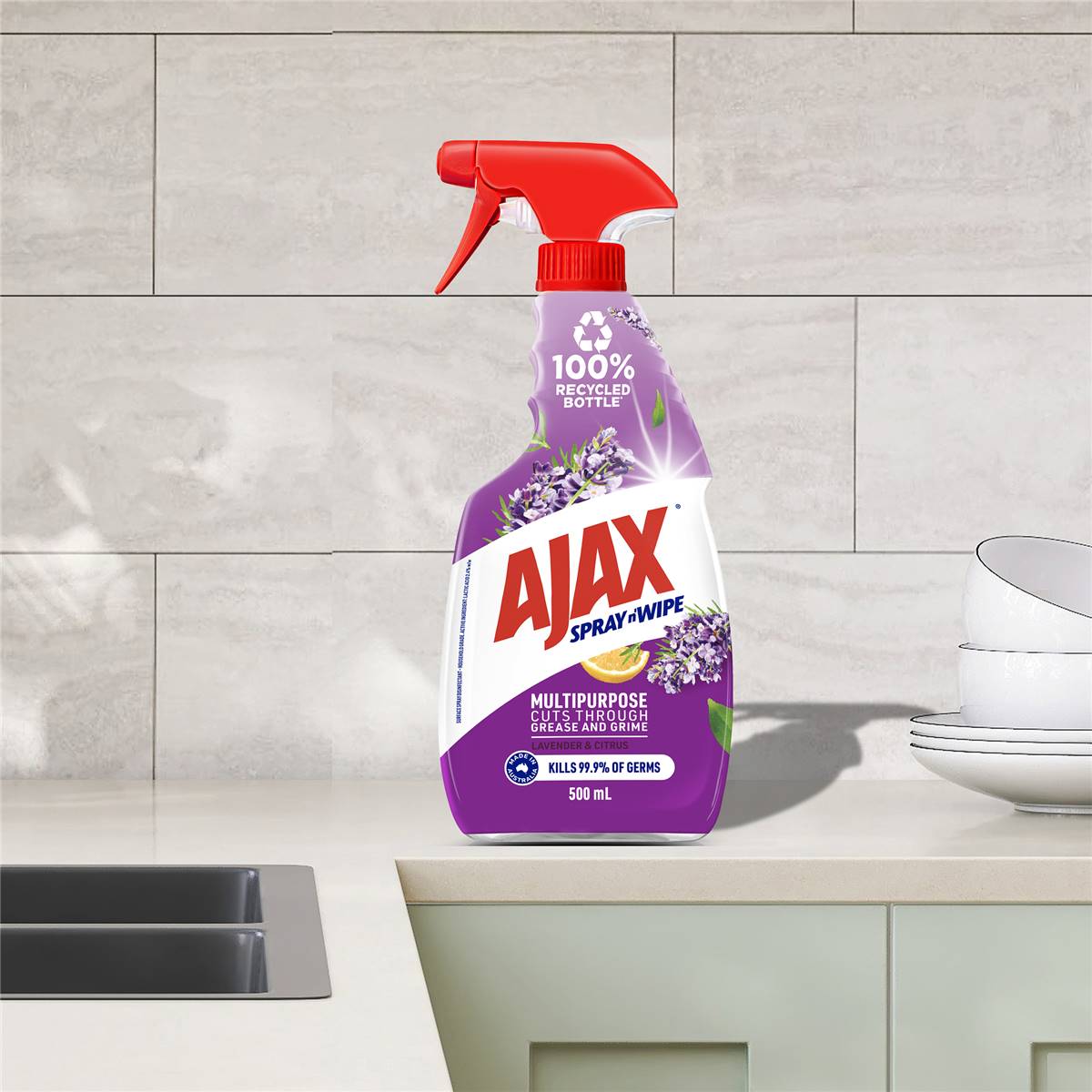 Ajax Spray & Wipe Multipurpose Lavender & Citrus Trigger 500mL