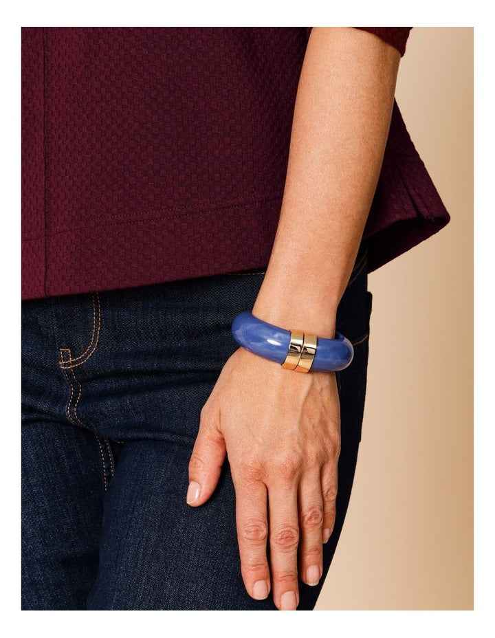 Hinged Bangle Bracelet in Blue