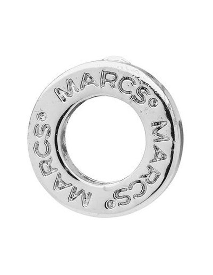 Signature Logo Circle Stud Earrings in Silver