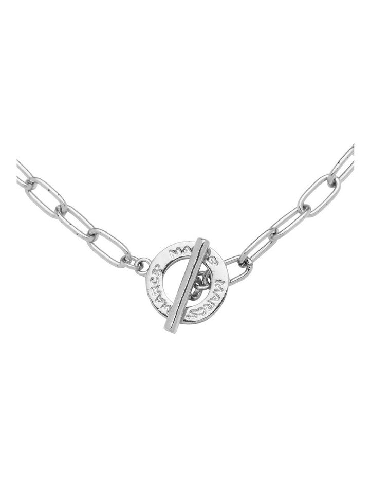 Signature Logo Toggle Necklace in Silver