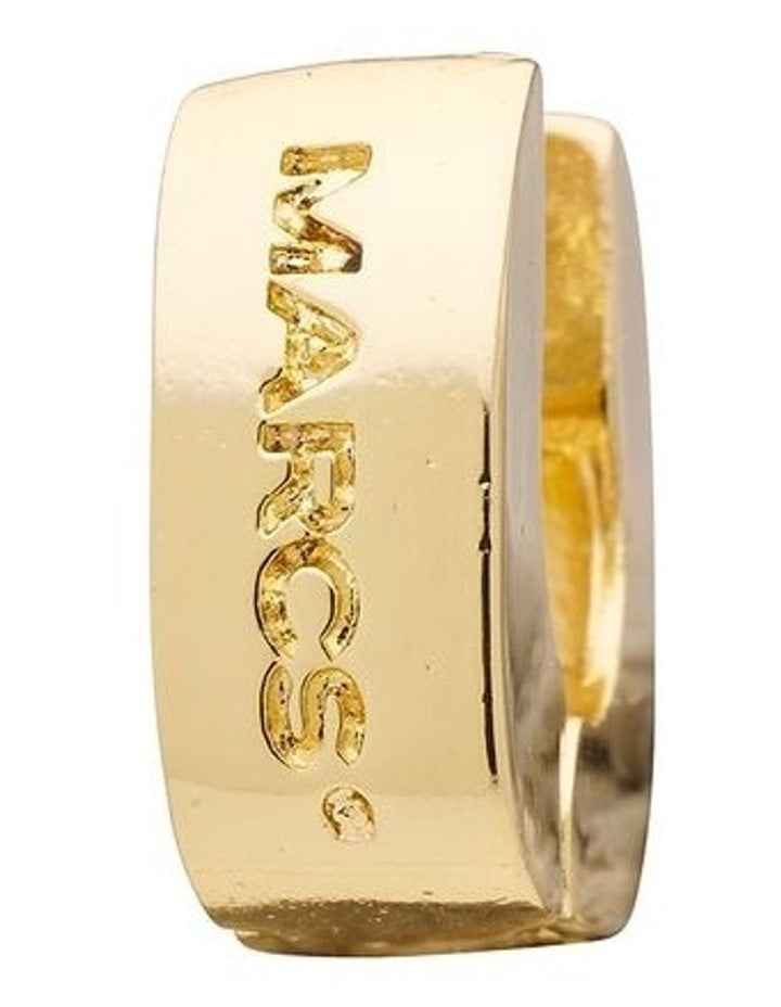 Signature Logo Huggie Hoop Earrings in Gold