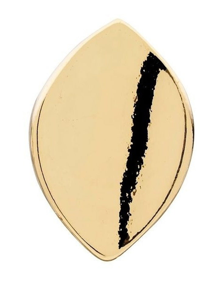 Satin Marquise Clip Earring in Gold