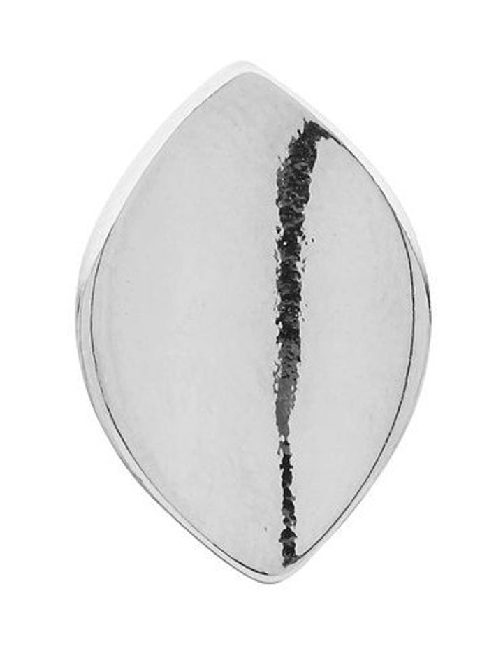 Satin Marquise Clip Earrings in Silver