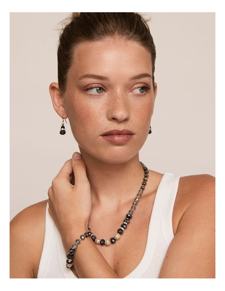 Glass Crystal Bracelet in Navy