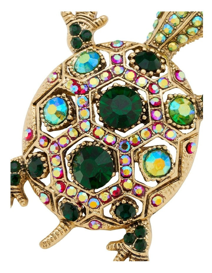 Tortoise Brooch in Green