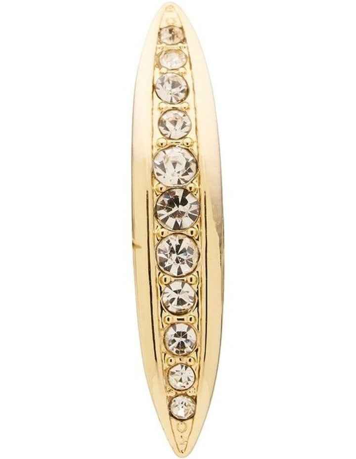 Elongated Crystal Earrings in Gold