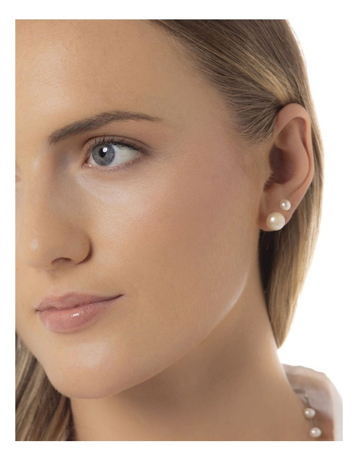 Classic Pearl Studs Large in White