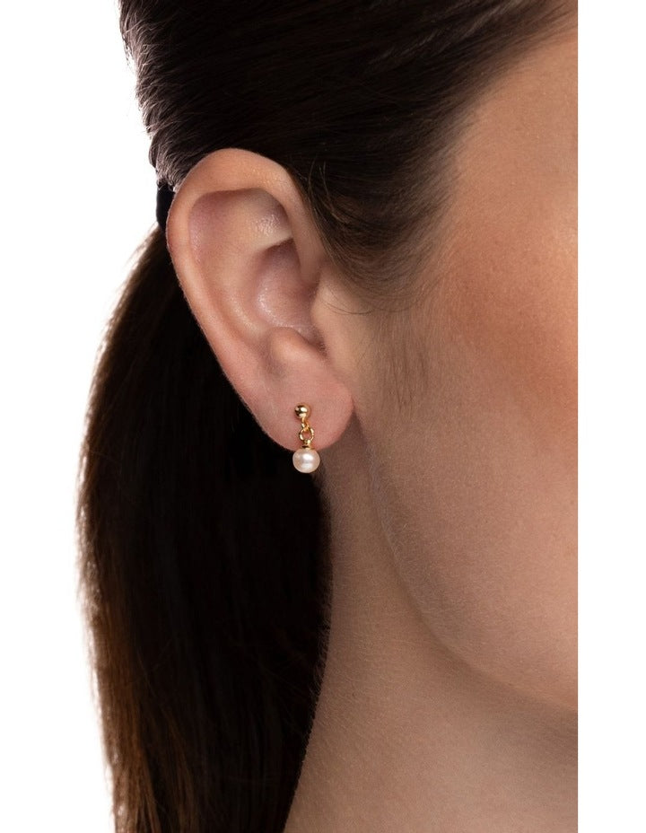 Classic Hook Earrings in Pearl Gold